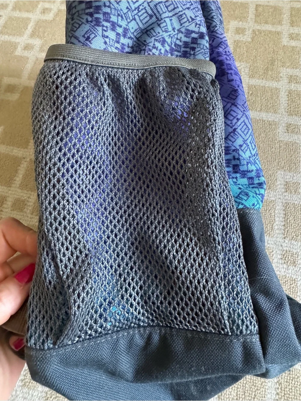 L.L.Bean Geometric Print School Backpack Blue Purple Book Bag Travel O/S